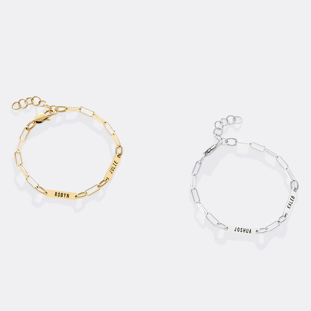 Personalized Paperclip Name Bracelet