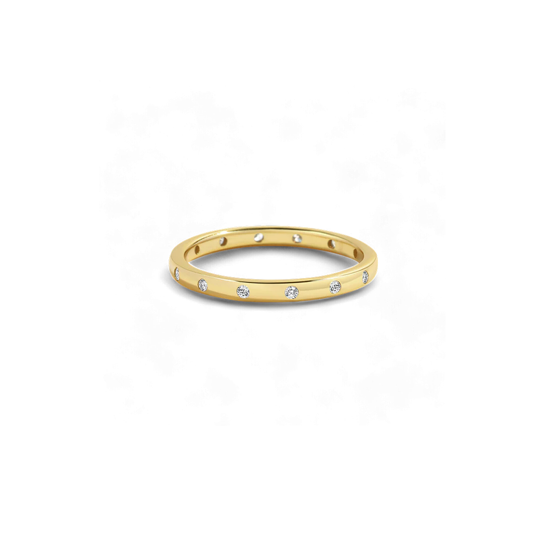 Bezel-Set Tiny Stacking Ring