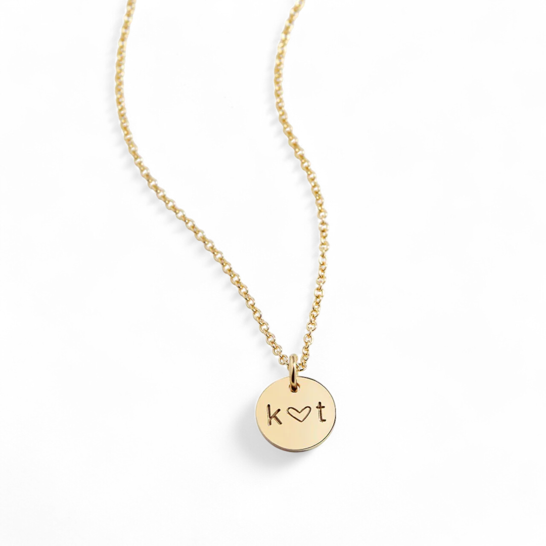 Love Disc Initial Necklace
