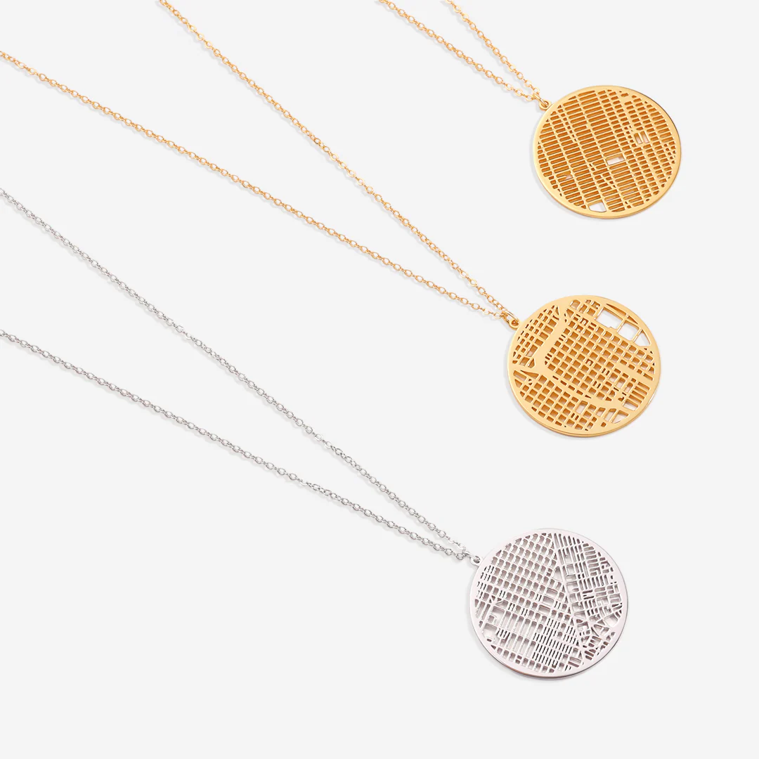 Custom Map Pendant Necklace