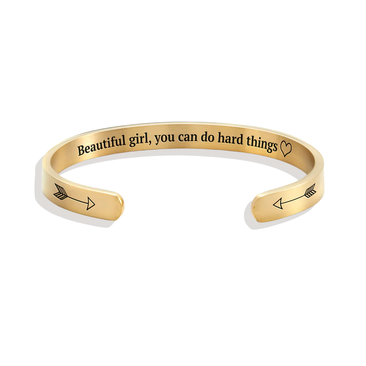 Beautiful Girl You Can Do Hard Things Personalizable Cuff Bracelet