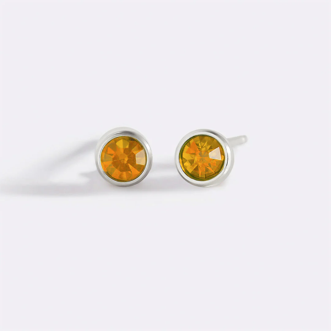 Birthstone Bezel Studs