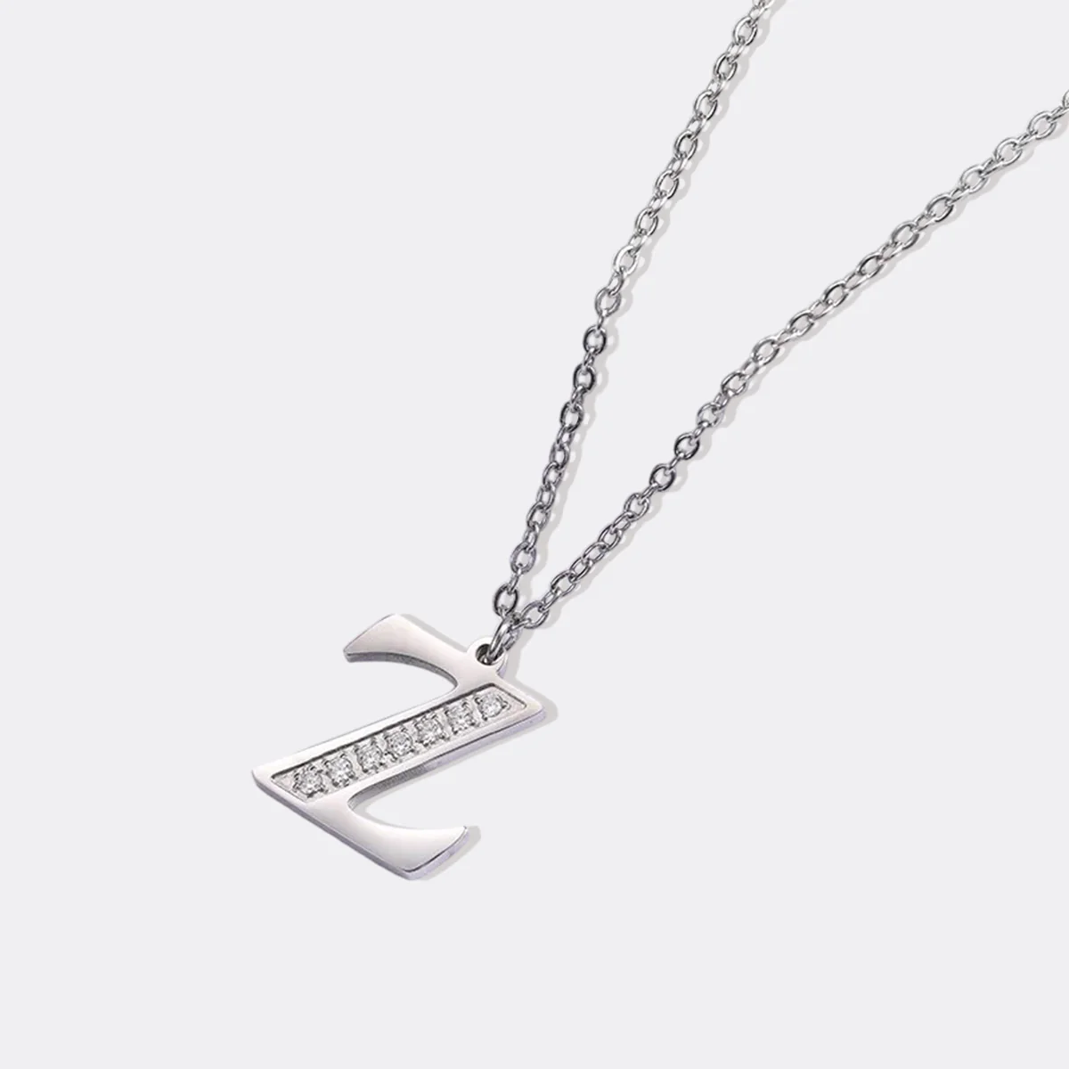 Crystal Accent Letter Satellite Necklace