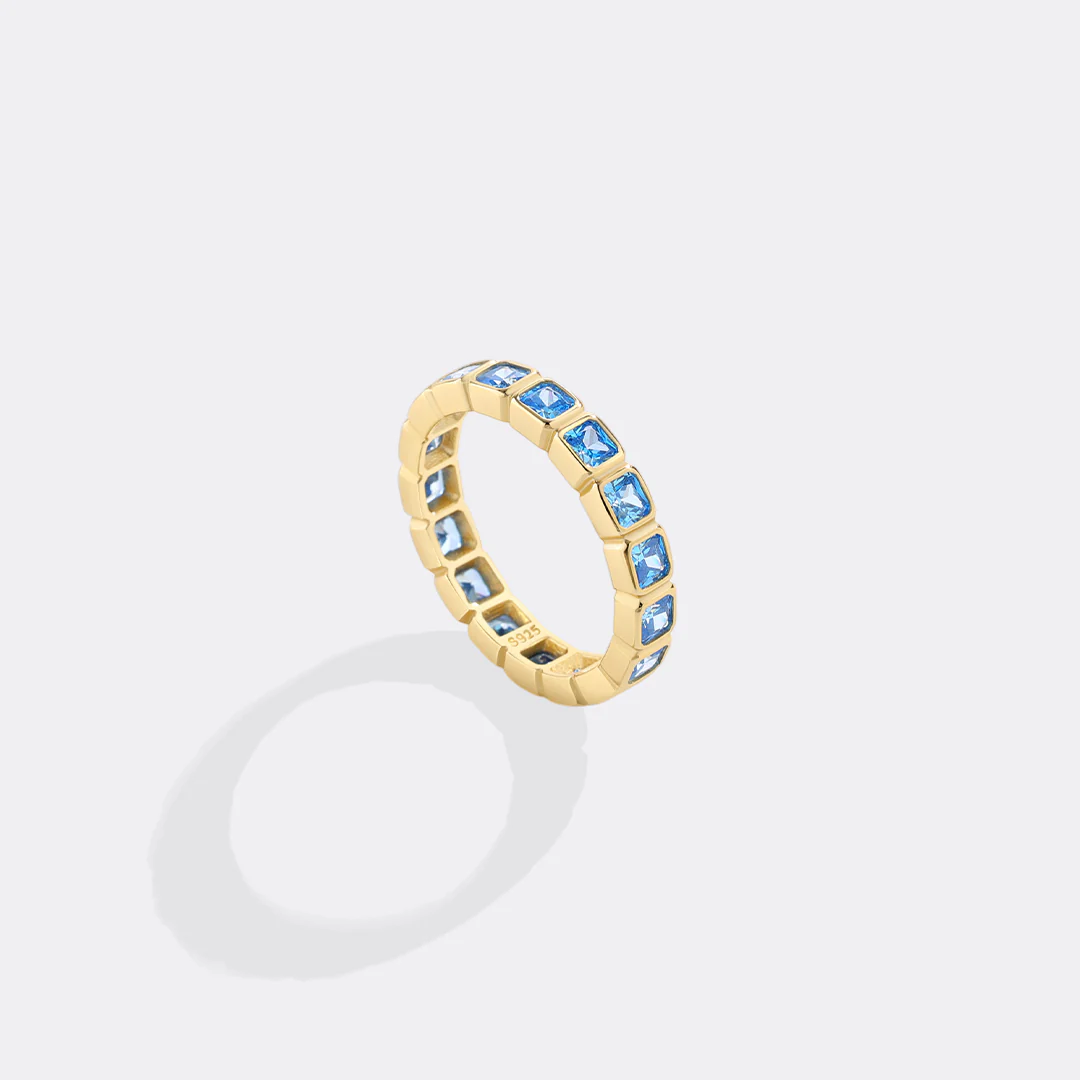 Asscher Cut Birthstone Eternity Ring