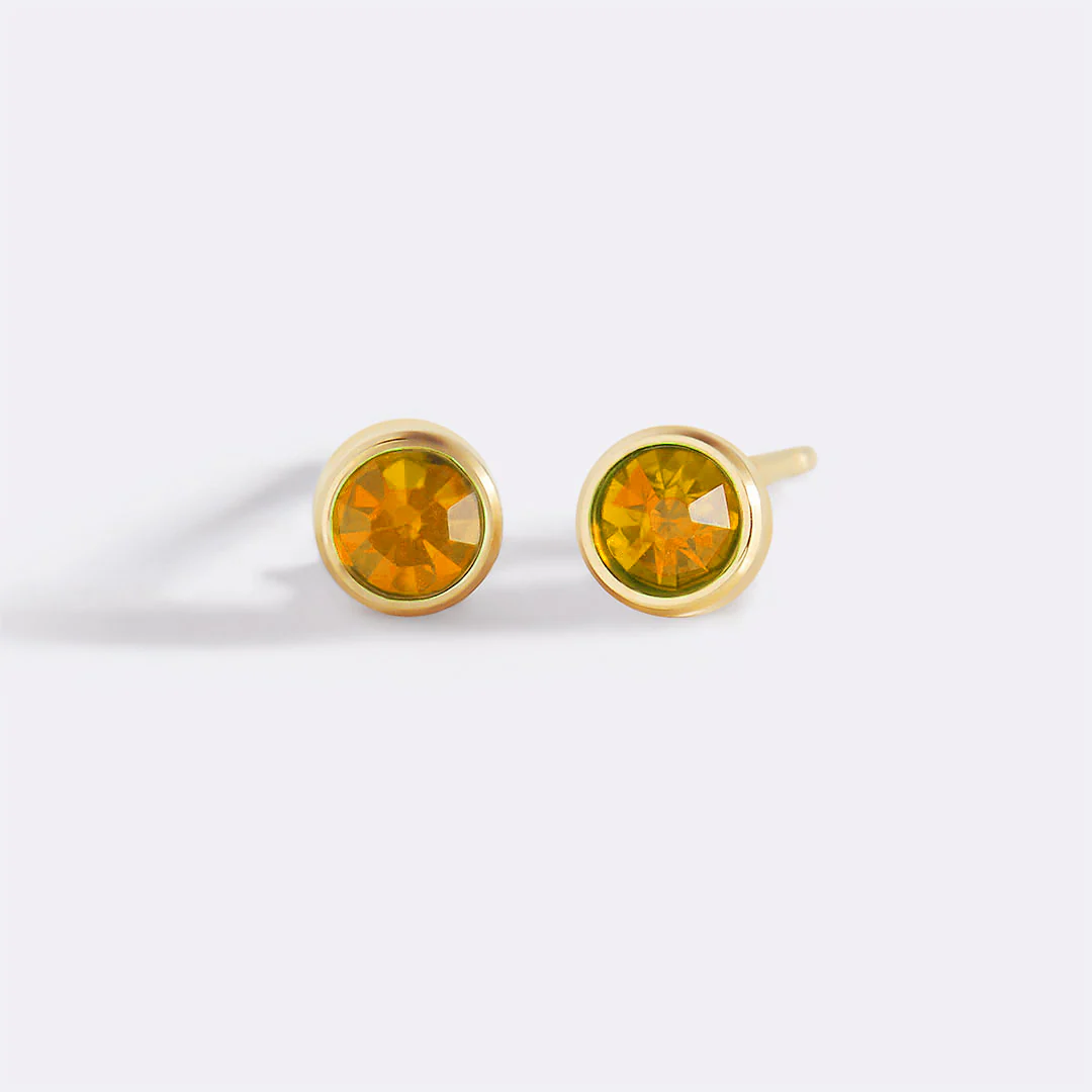 Birthstone Bezel Studs
