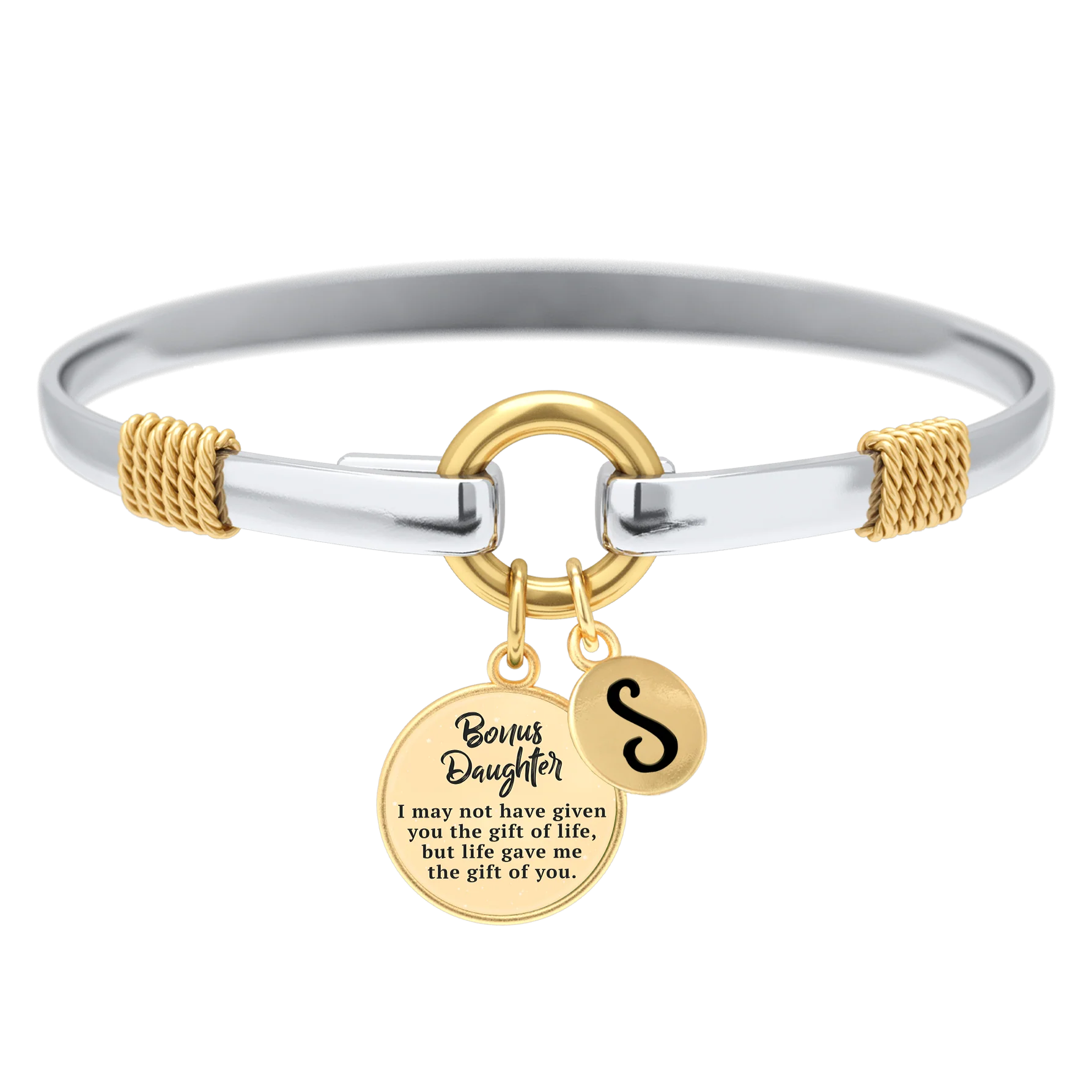 Bonus Daughter - Two-Tone Custom Charm Bracelet