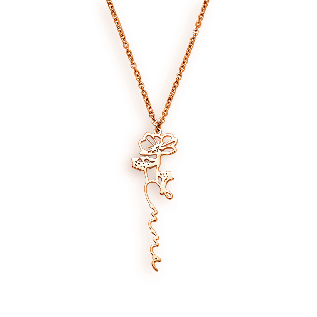 Birth Flower Name Necklace