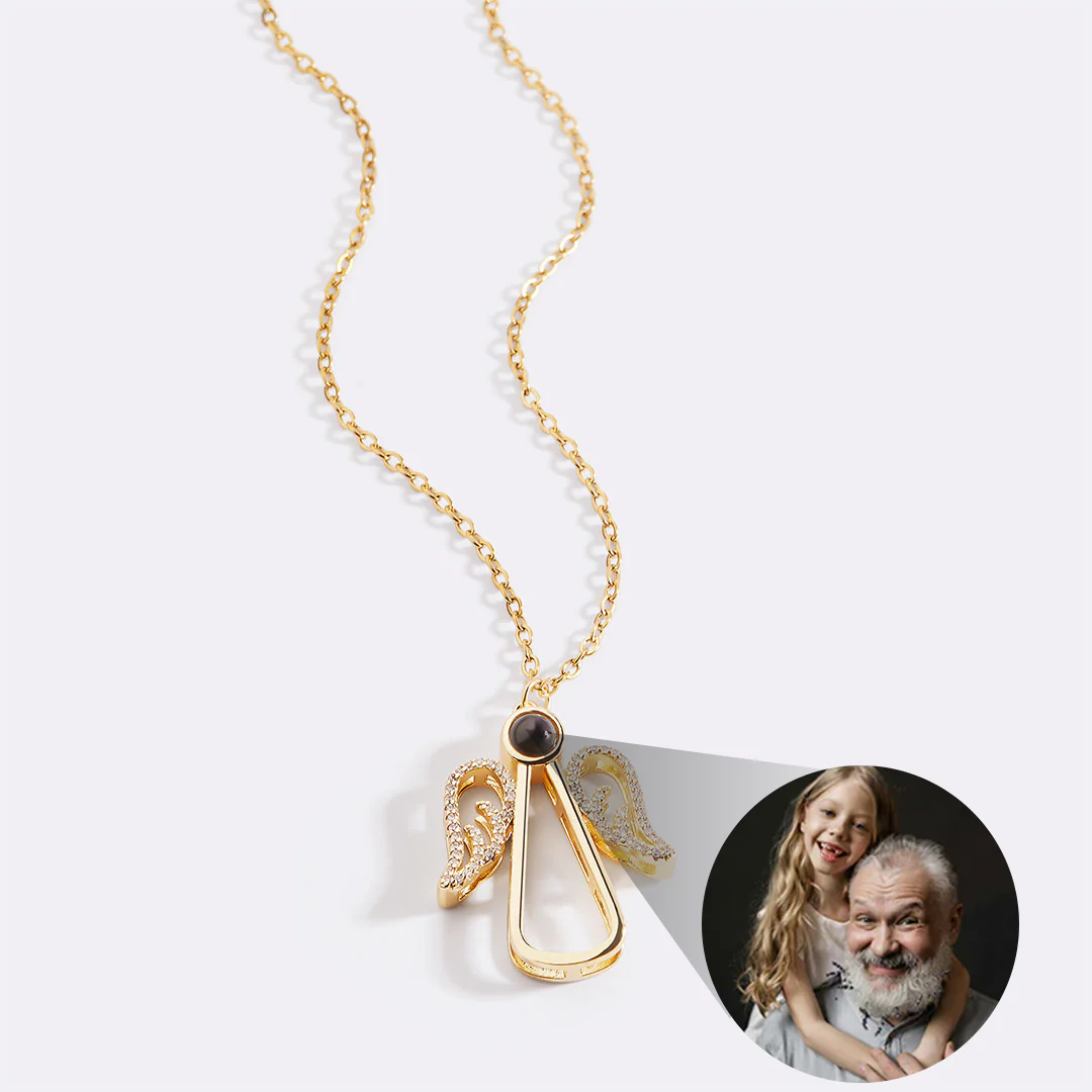 Personalized Angel Photo Charm Necklace