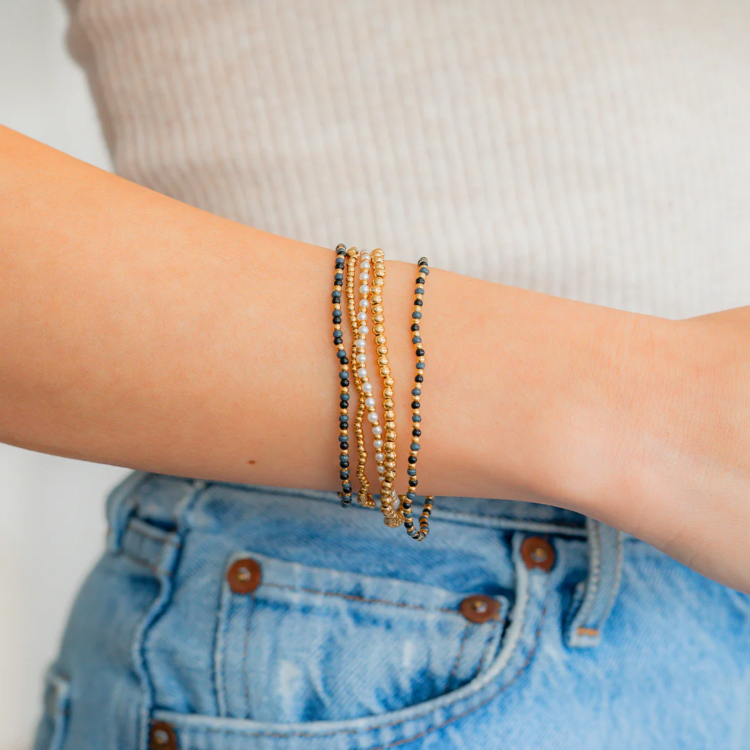 Weather the Storm Beaded Bracelet Stacking Set
