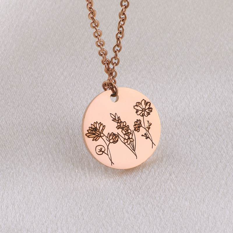 Birth Flower Bouquet Necklace