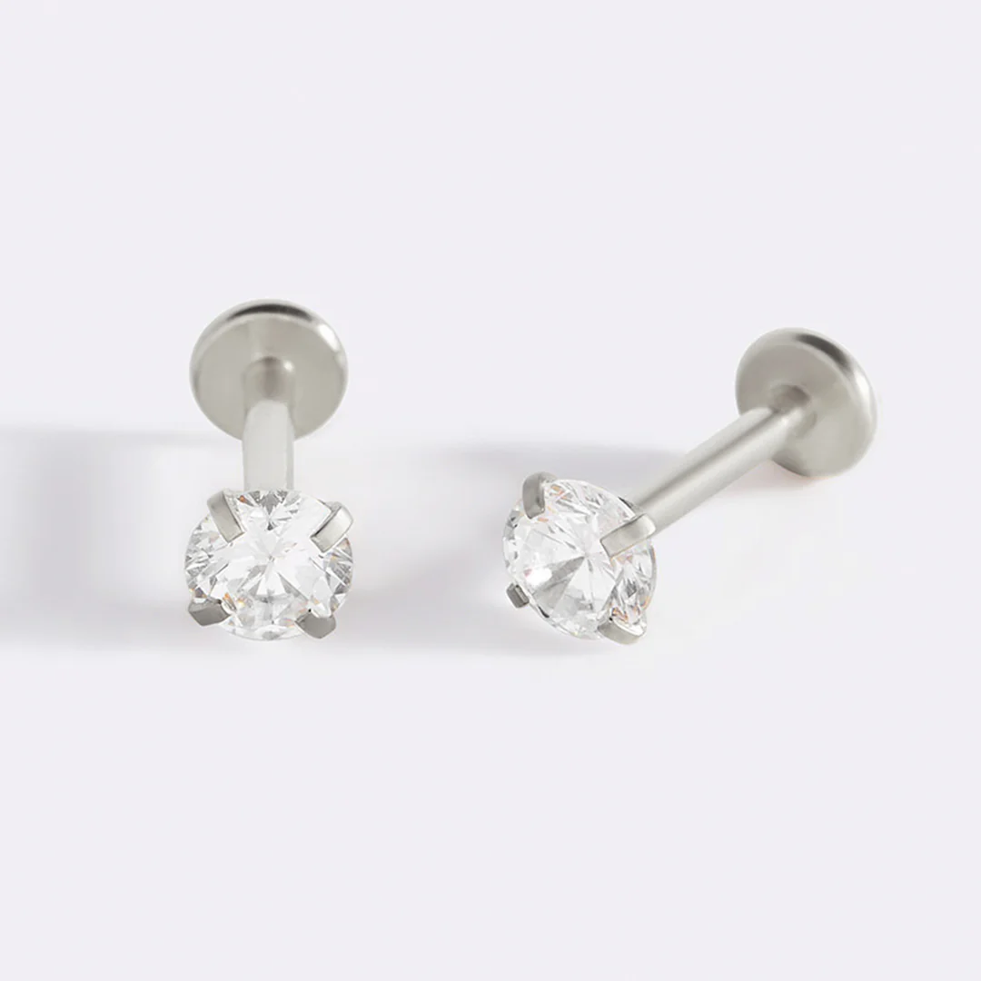 Crystal Sleeper Flatback Studs | 18g