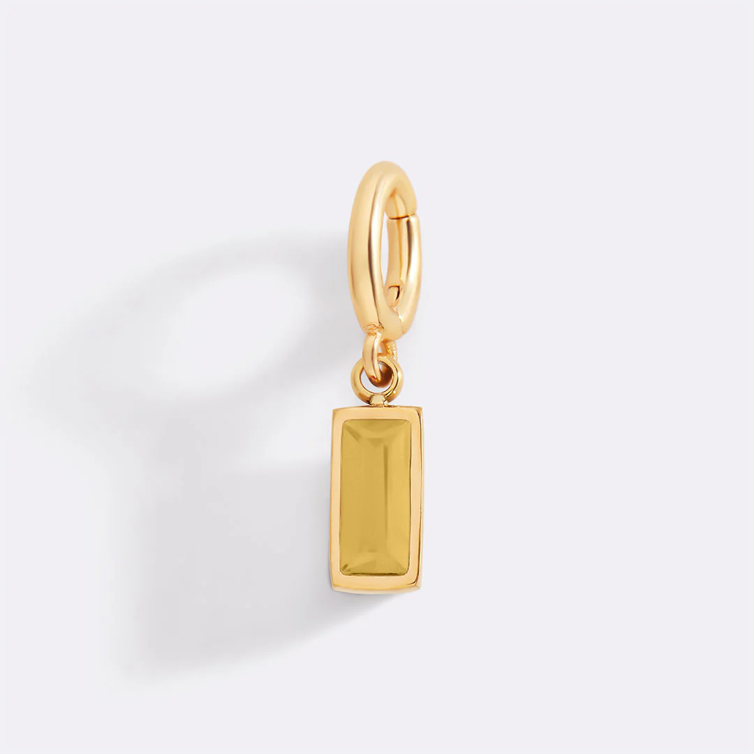 Dainty Baguette Birthstone Charm