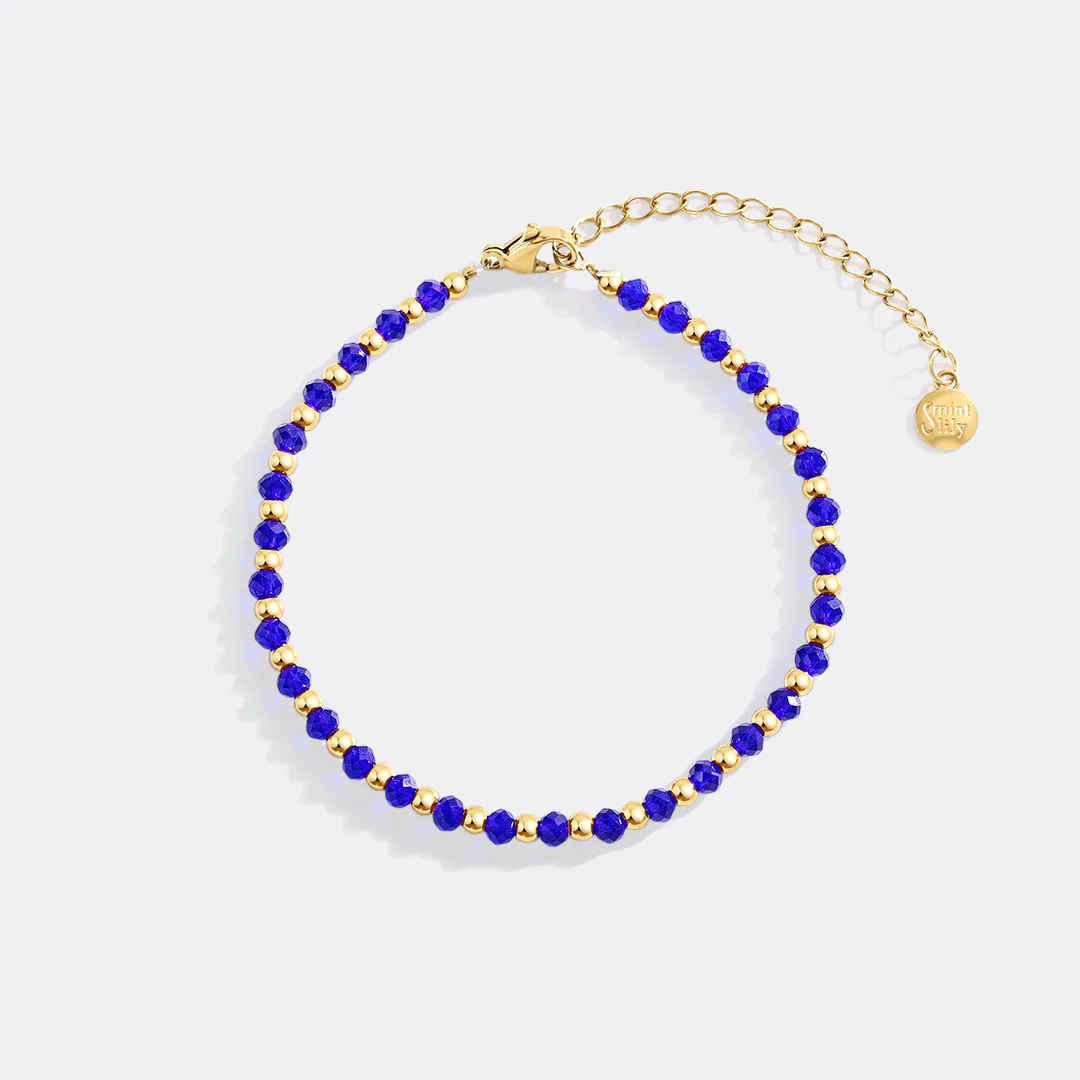 Birthstone and Gold Bead Bracelet
