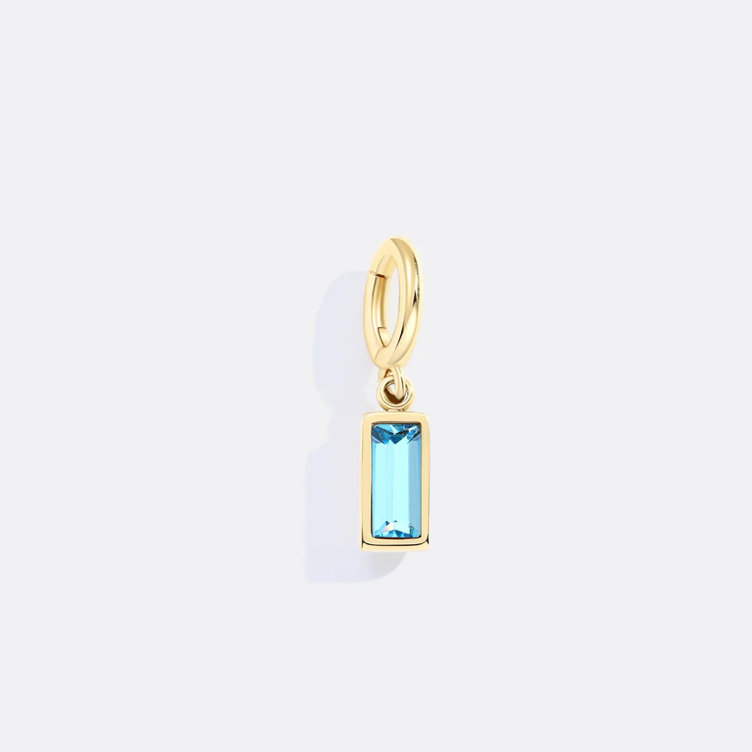 Dainty Baguette Birthstone Charm