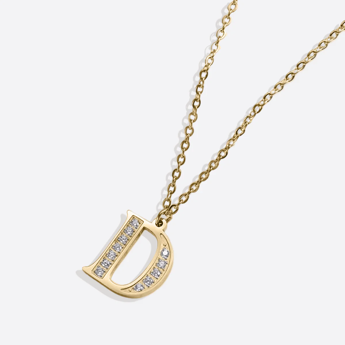 Crystal Accent Letter Satellite Necklace