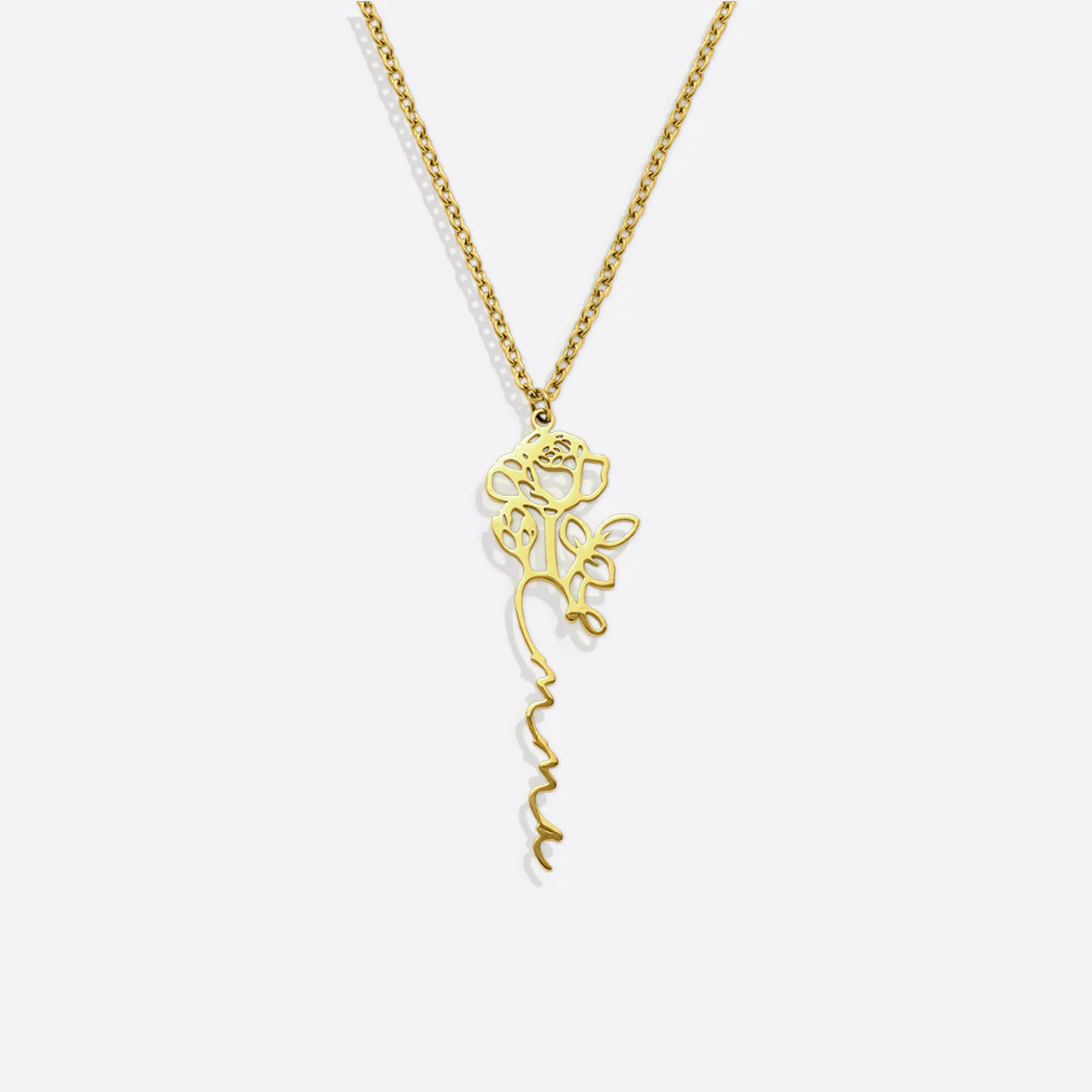 Birth Flower Name Necklace