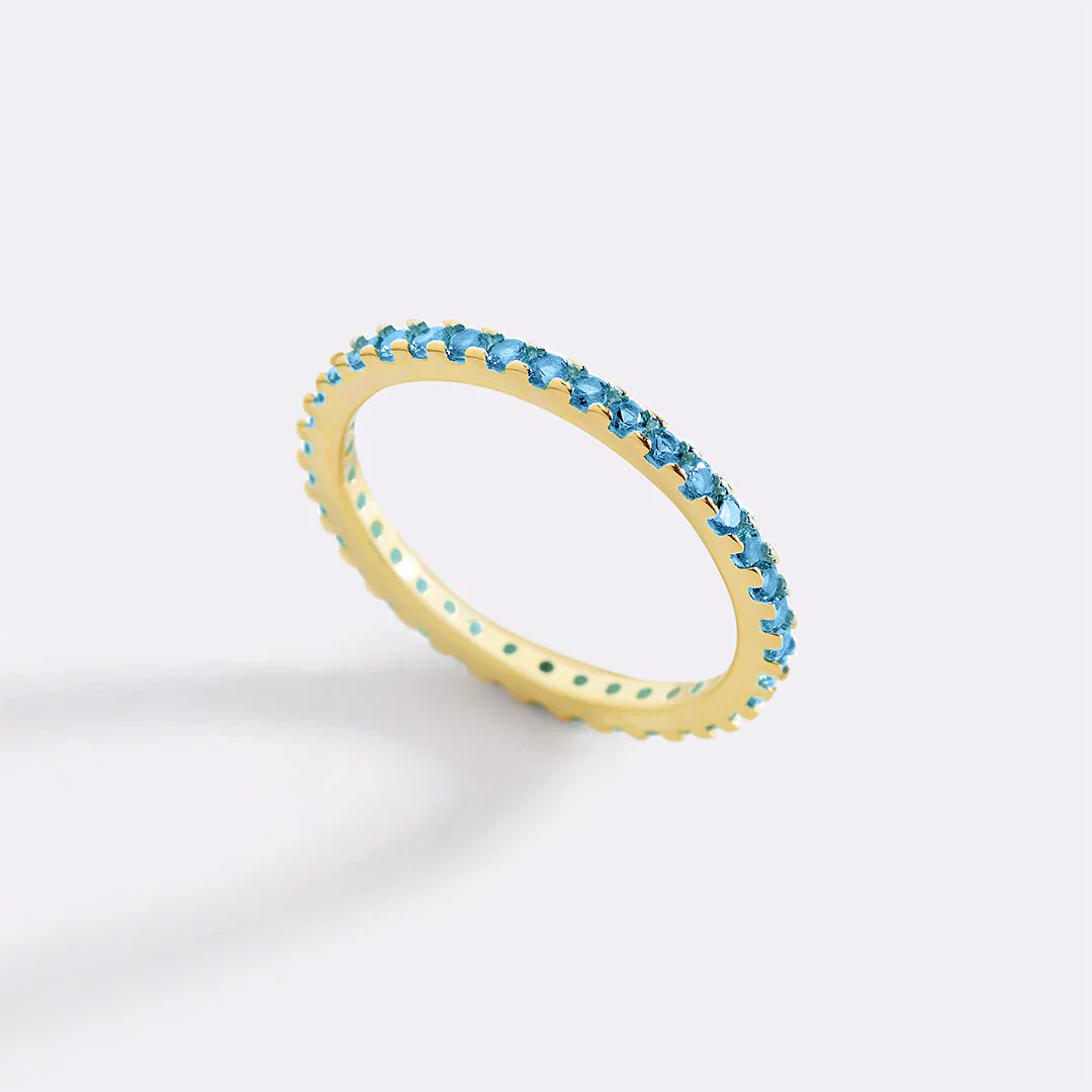 March Birthstone Eternity Stacking Ring