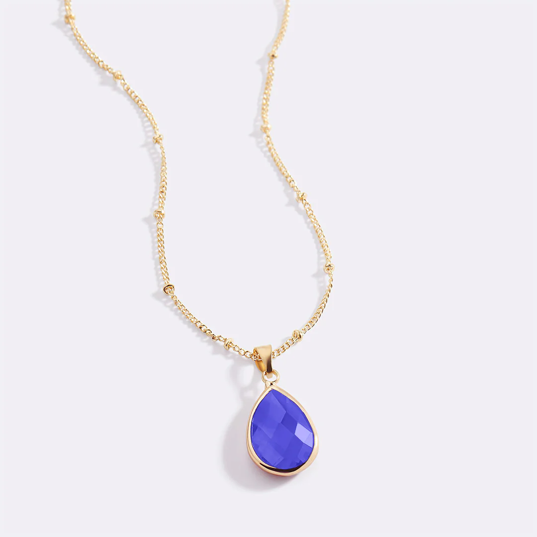 Birthstone Drop Pendant Necklace