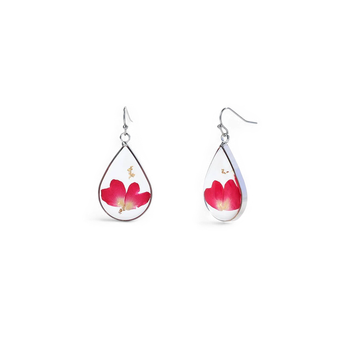 Pressed Birth Flower Earrings