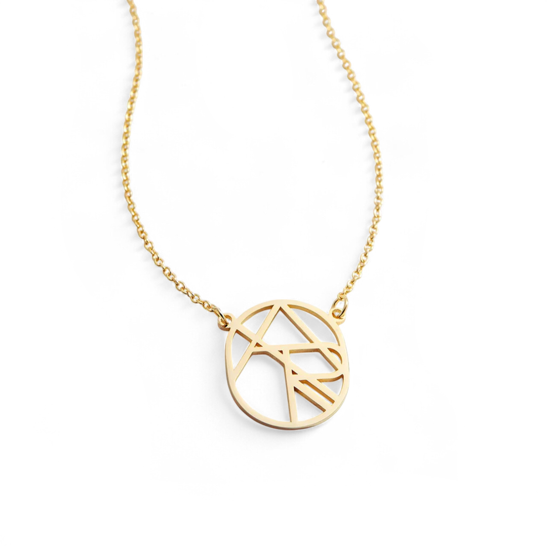Circular Minimalist Monogram Name Necklace
