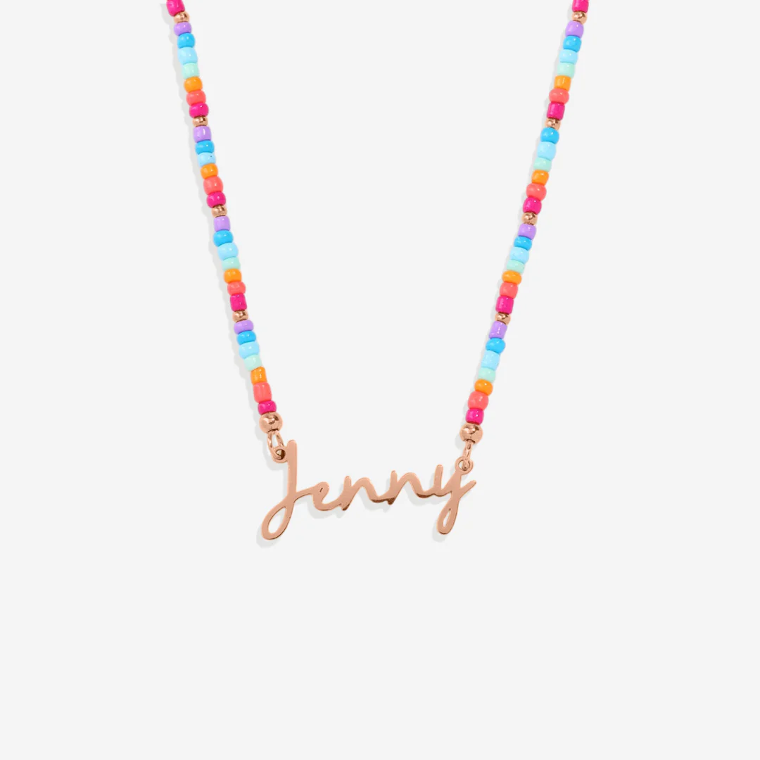 Beach Vibes Beaded Fairy Name Necklace