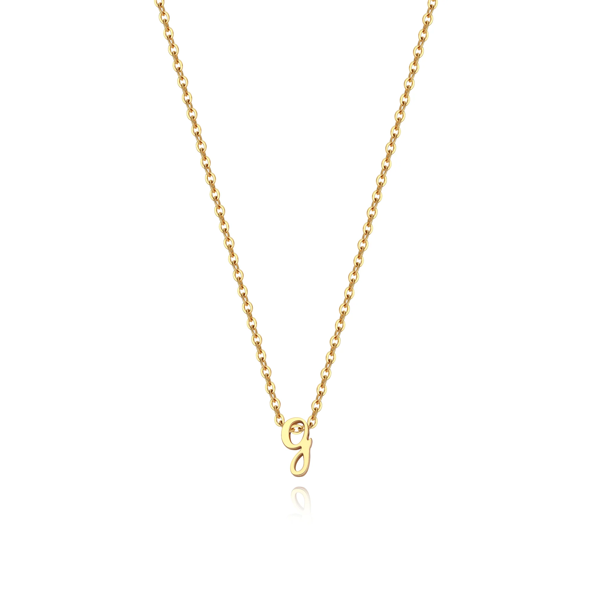 Tiny Script Initial Necklace