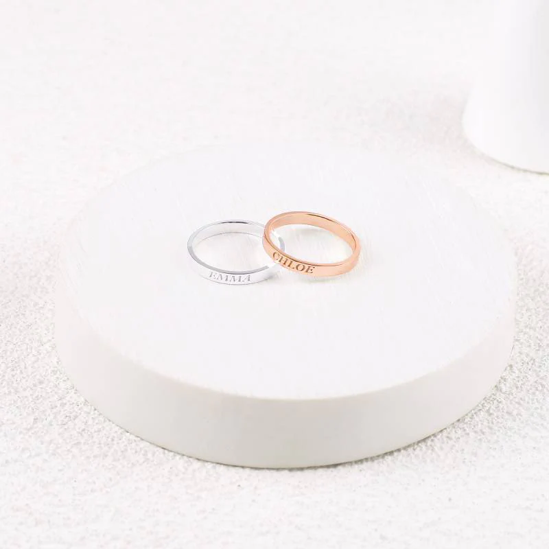 Dainty Personalized 2mm Stacking Ring