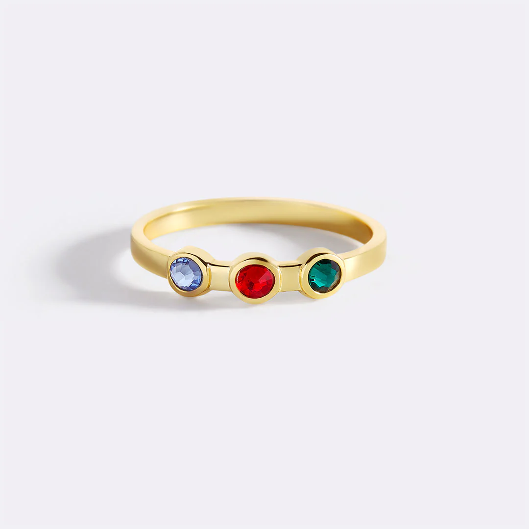 Dainty 3 Birthstone Ring