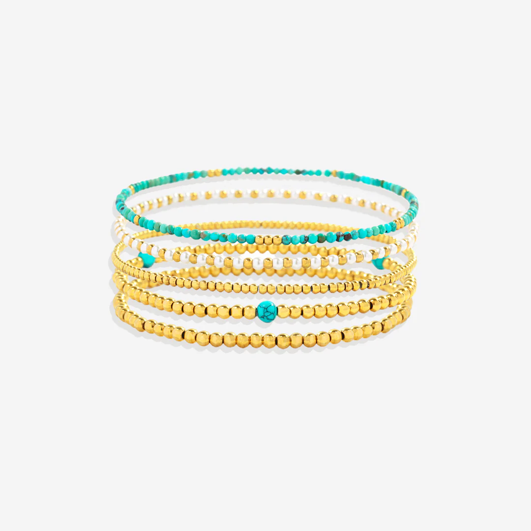 Turquoise Beaded Bracelet Stacking Set
