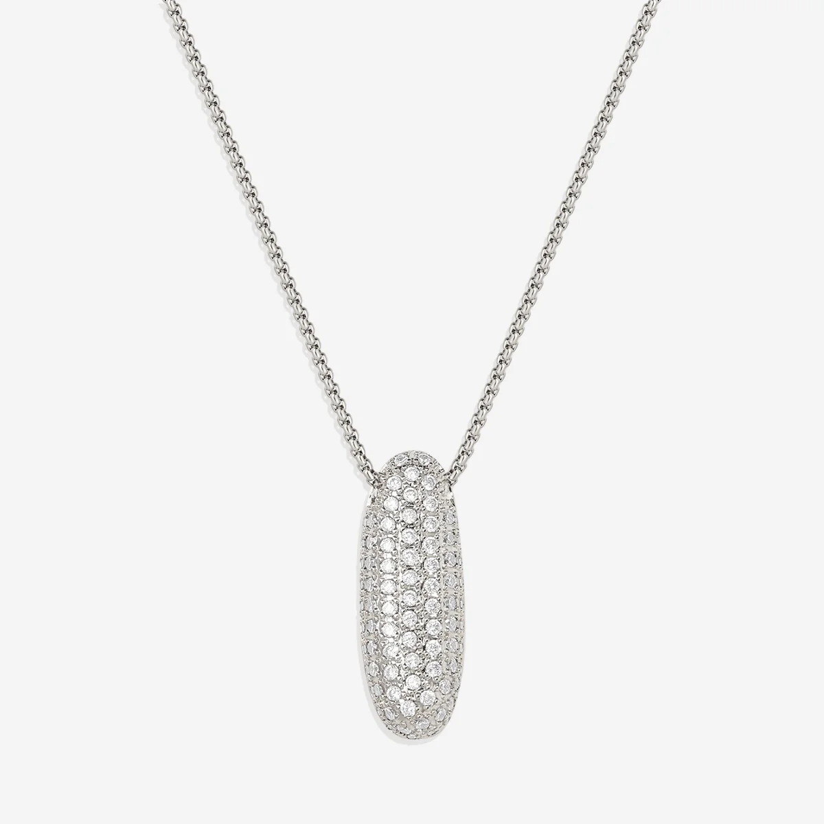 Pave Bubble Initial Necklace