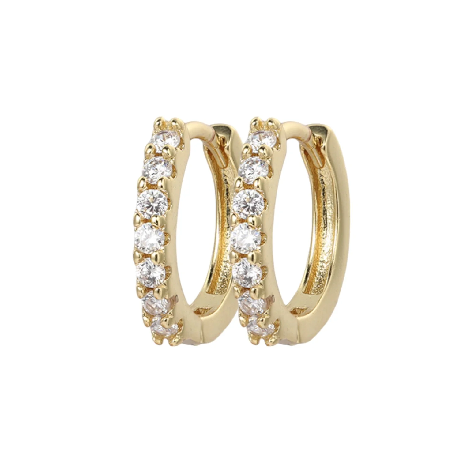 Gemstone Sleeper Huggie Hoop Earrings