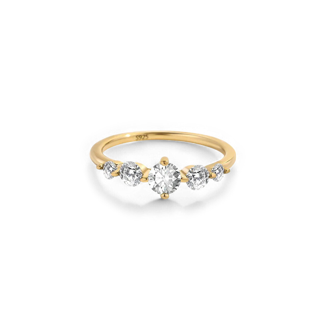 Five Stone Statement Birthstone Ring