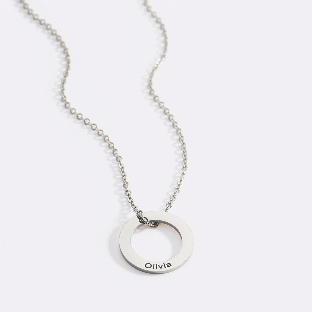 Personalized Linked Circle Necklace