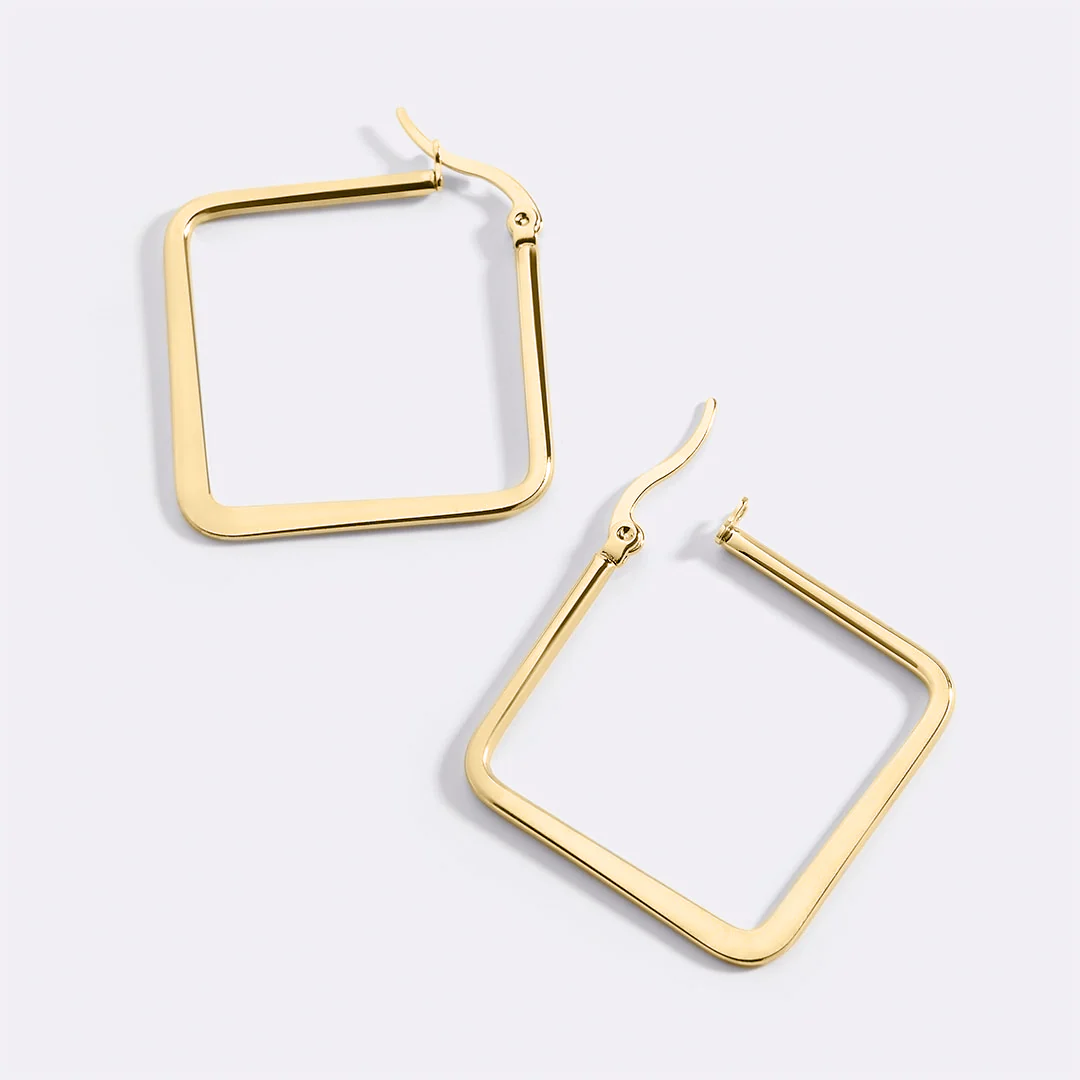 Geometric Girl Boss Hoop Earrings