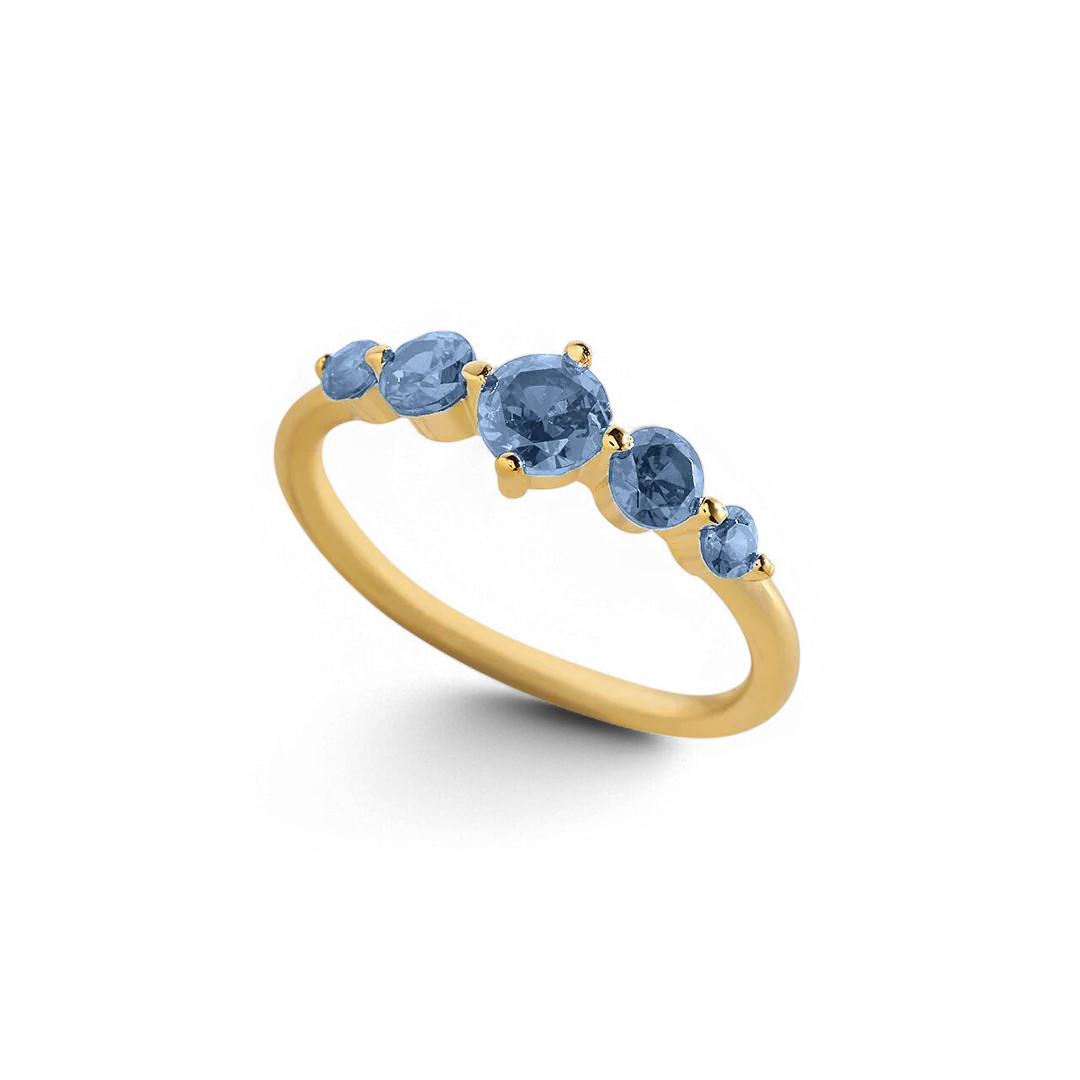 Five Stone Statement Birthstone Ring
