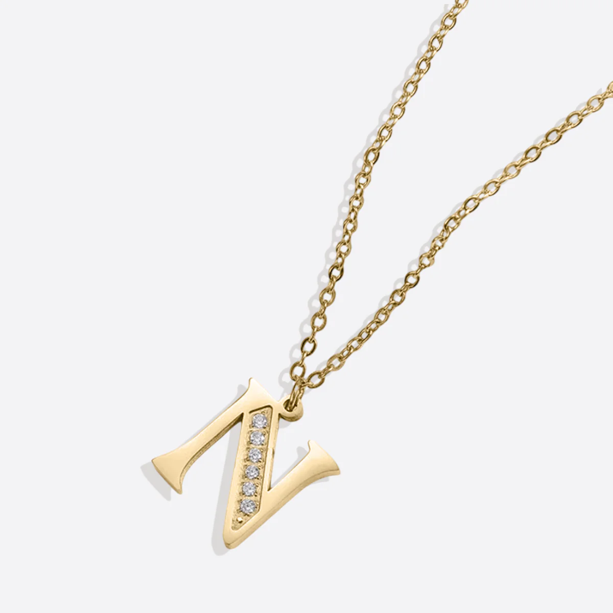 Crystal Accent Letter Satellite Necklace