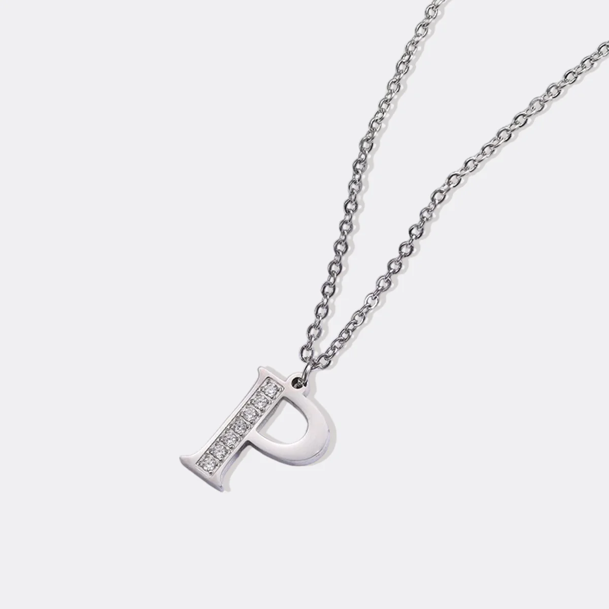Crystal Accent Letter Satellite Necklace