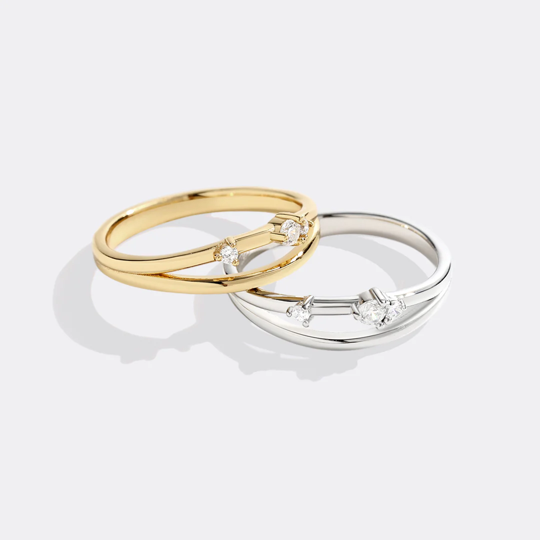 Crescent Moon Diamond Ring