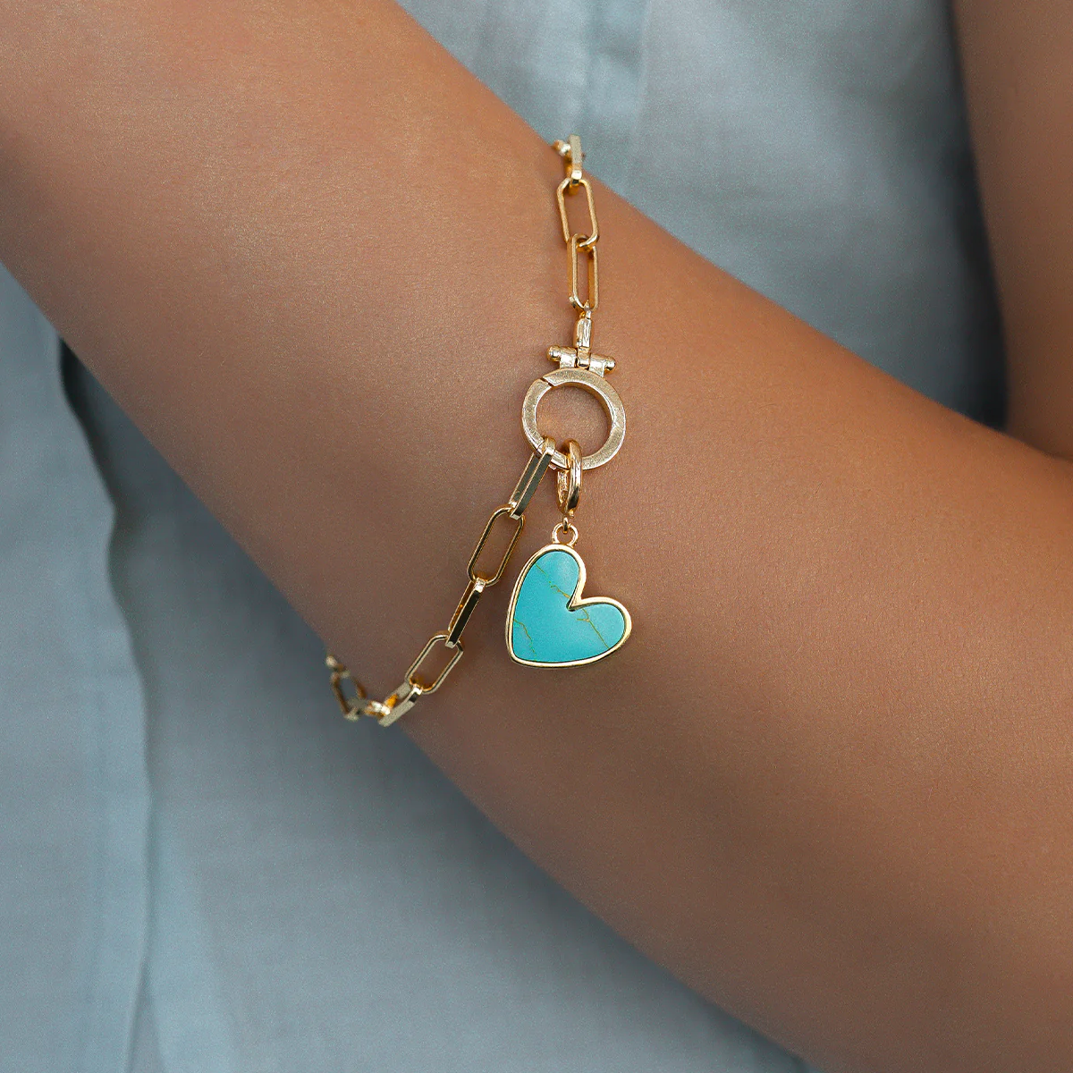 Natural Stone Heart Charm