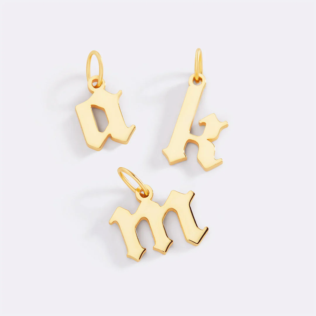 Old English Letter Charm