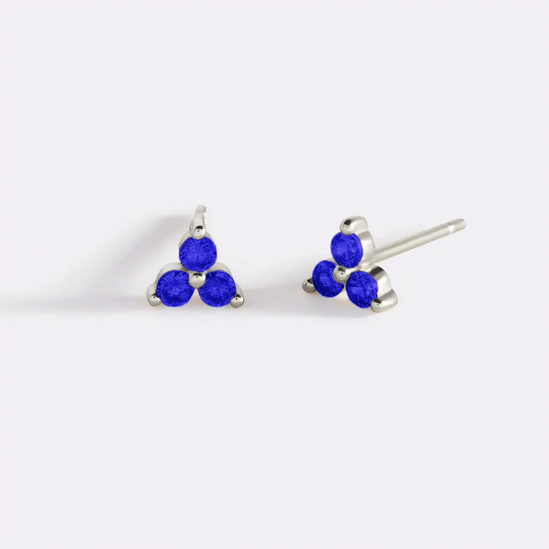 Trinity Birthstone Stud Earrings