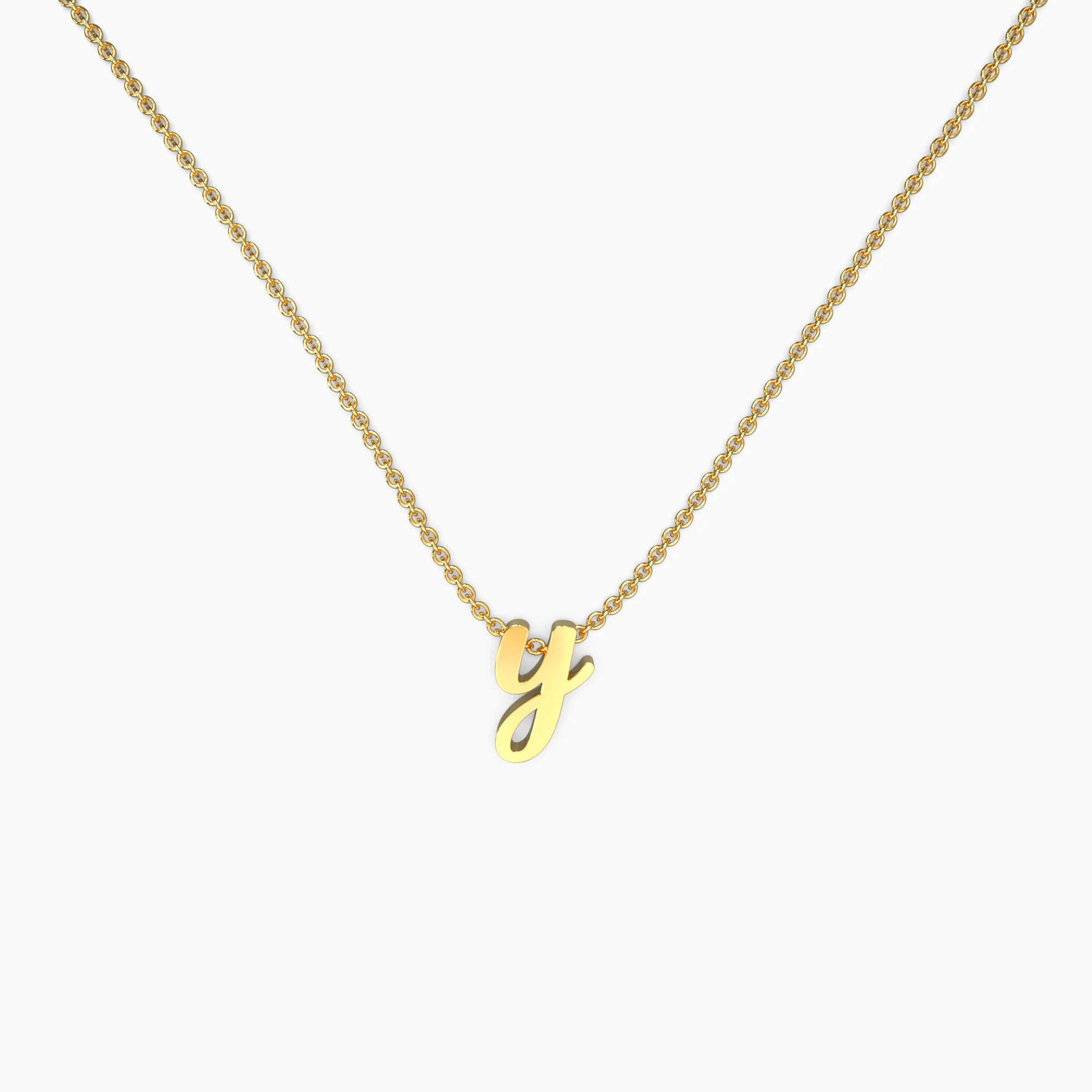 Tiny Script Initial Necklace