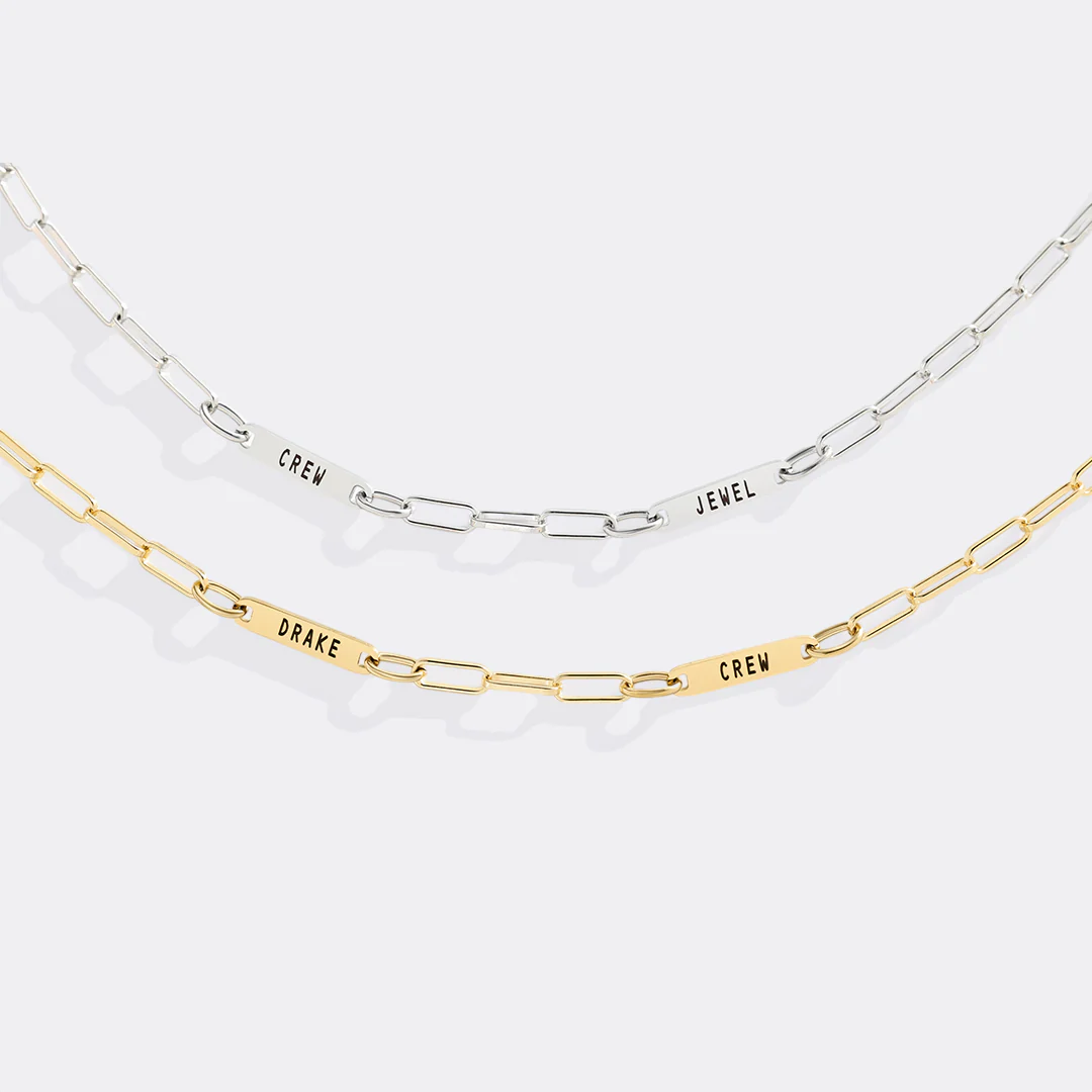 Paperclip Necklace With Personalized Names