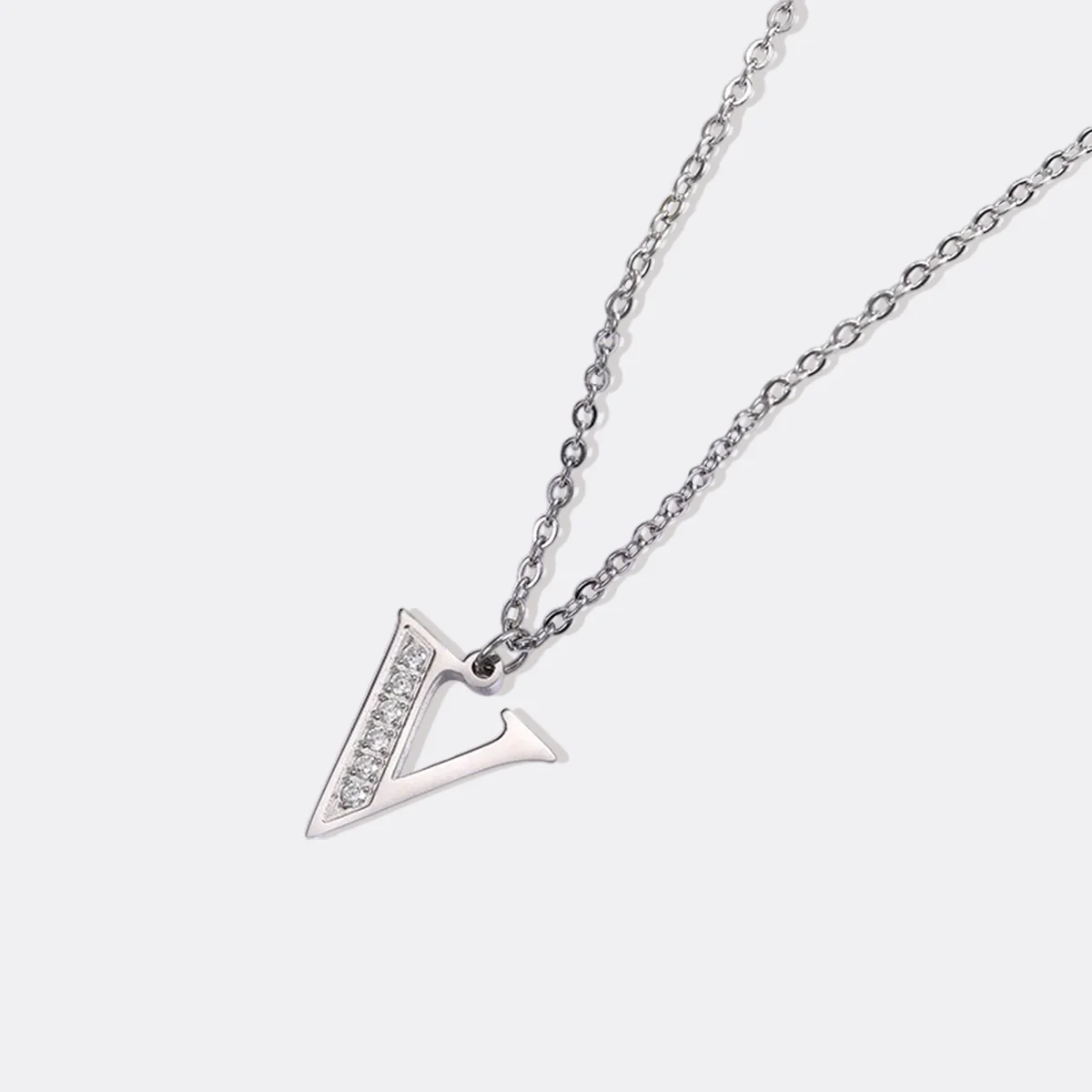 Crystal Accent Letter Satellite Necklace