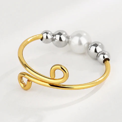 Dainty Adjustable Opal Fidget Ring