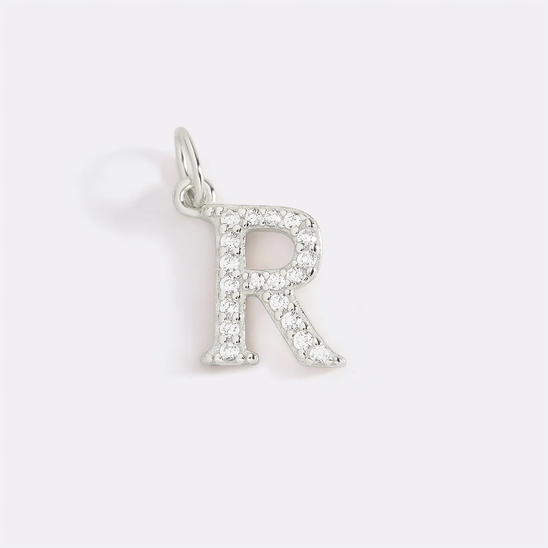 Dainty Pave Initial Charm