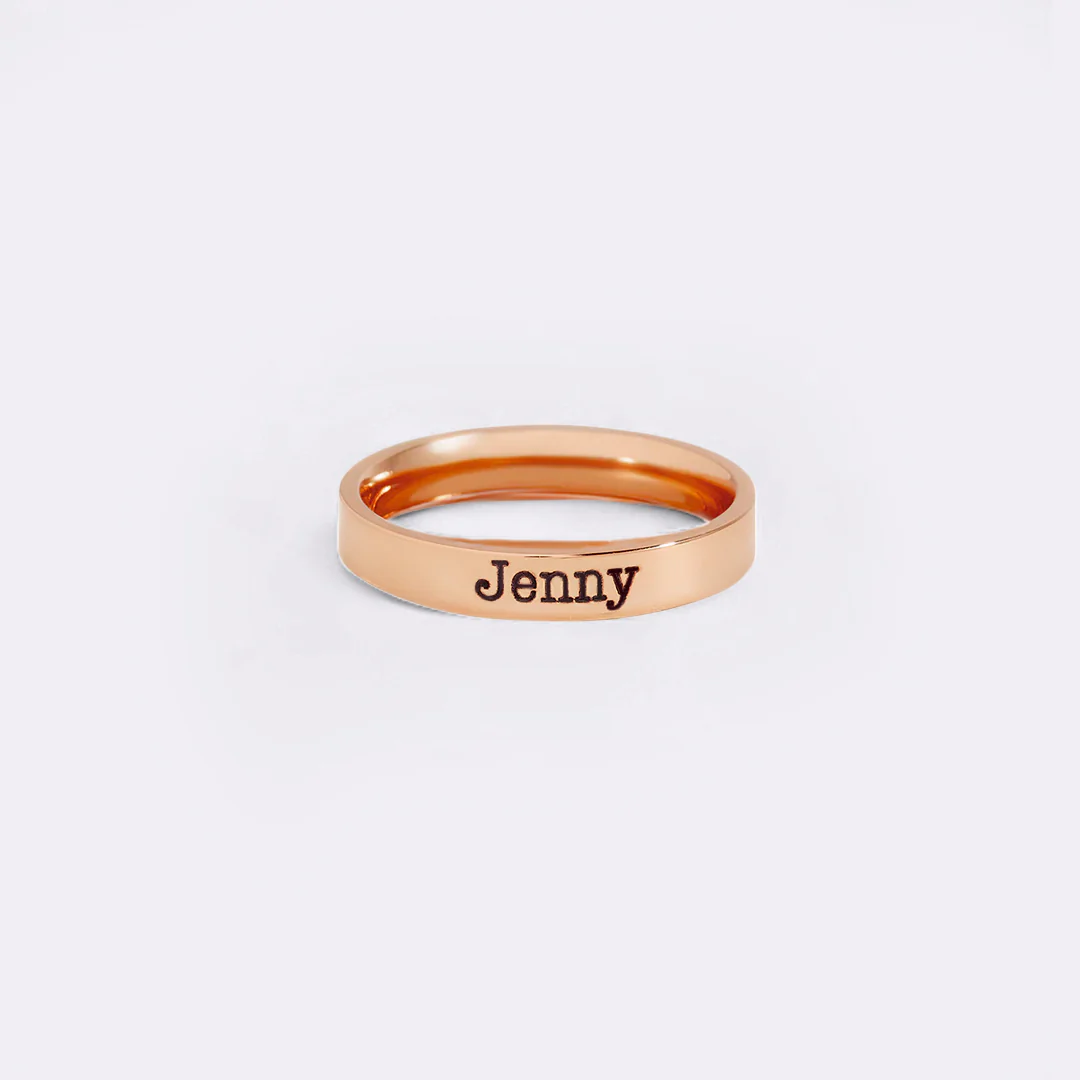 Engraved Stackable Name Ring | 3mm Band