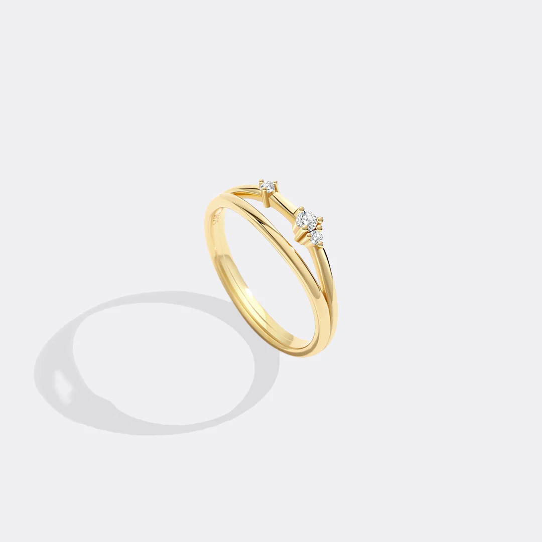 Crescent Moon Diamond Ring