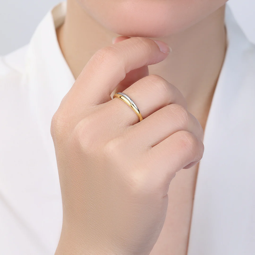 Mixed Metal Crossover Ring