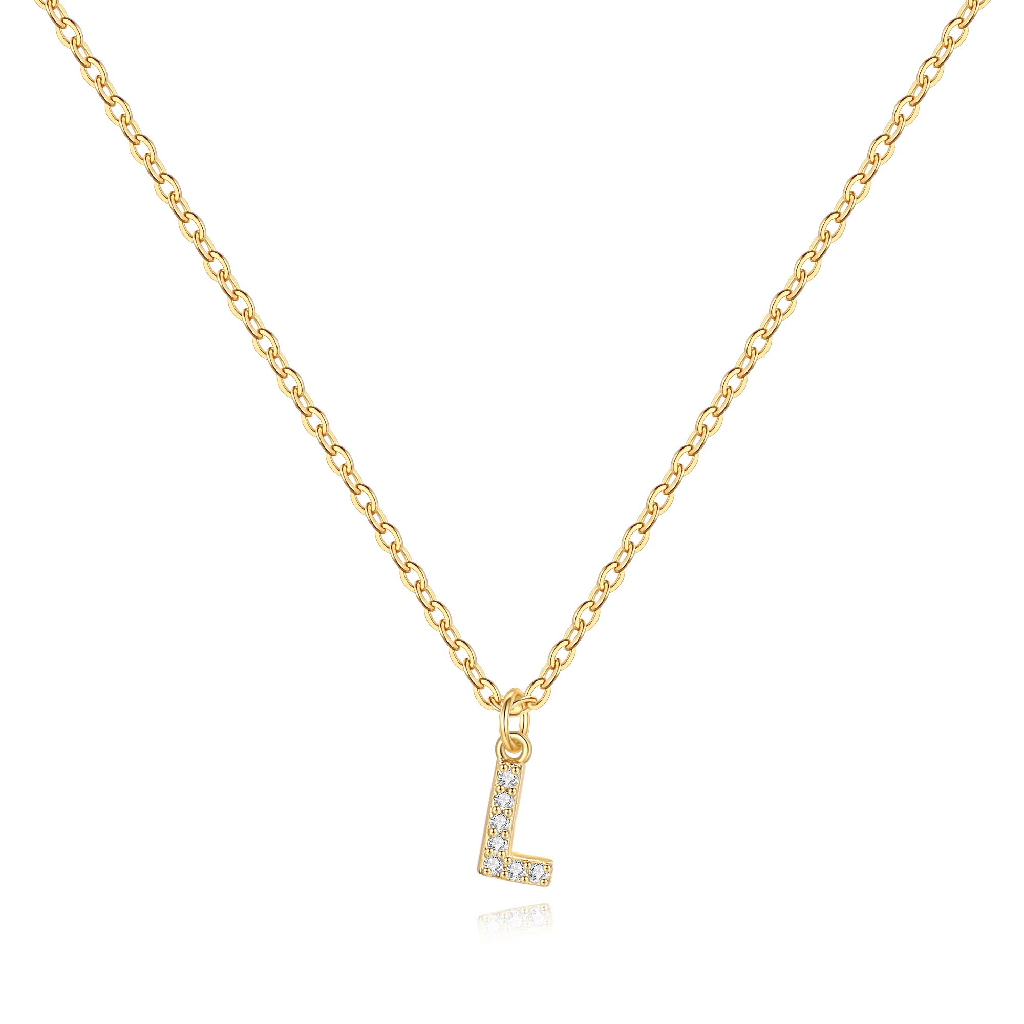 Pavé Uppercase Initial Necklace